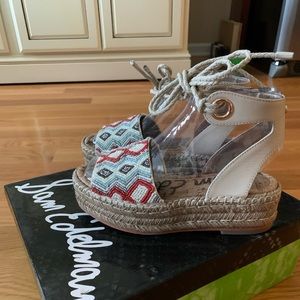 Sam Edelman espadrille sandals with beautiful bead detailing